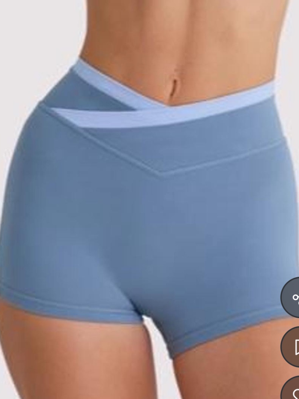 Cross-Waist Athletic Shorts in Steel Blue